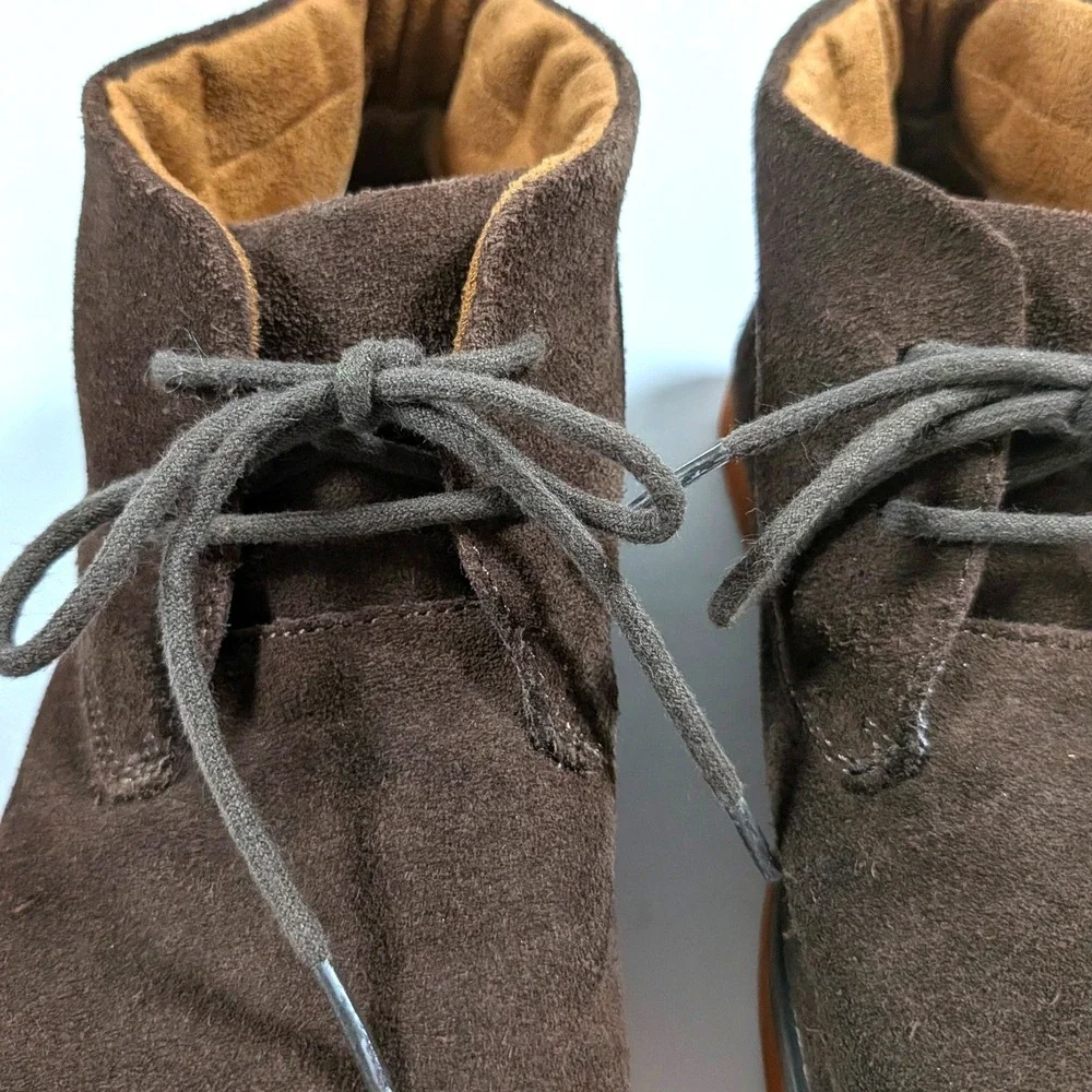 Florsheim Kids Chukka Boots Brown Suede Orange Sole Preppy Boys Size 5M